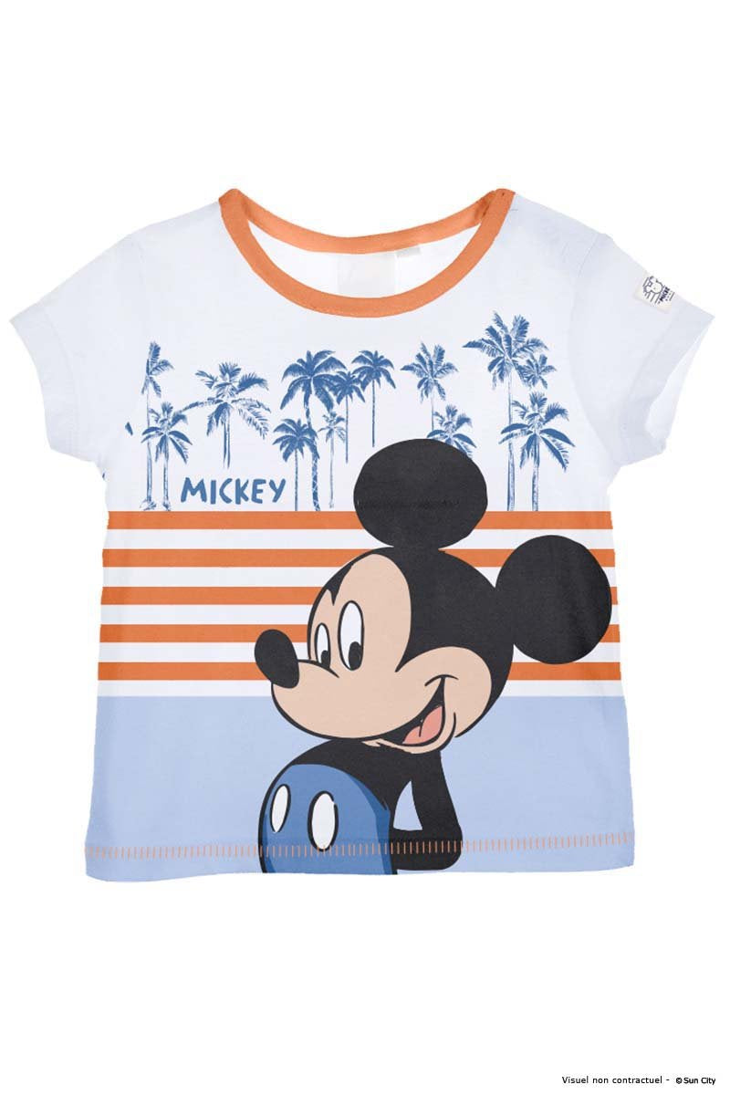 Camiseta Mickey rayas palmeras baby