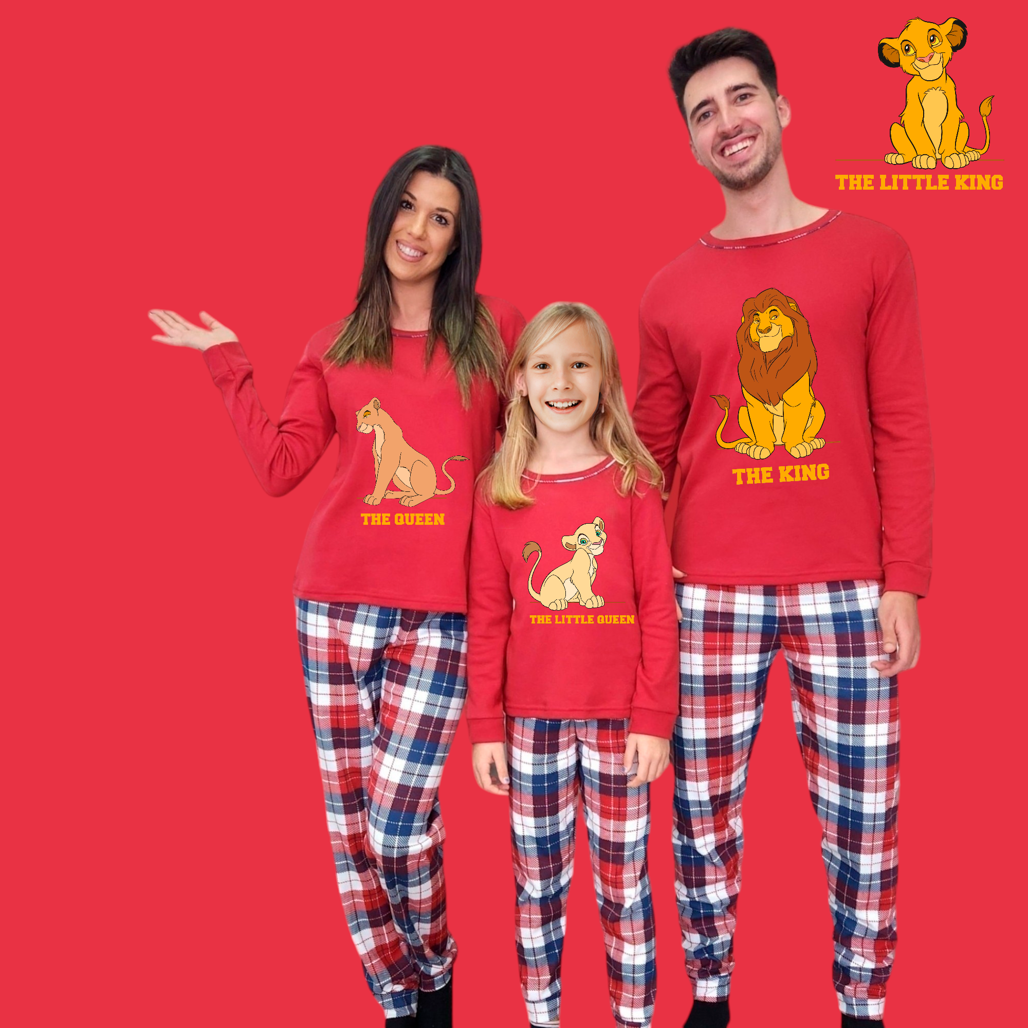 Pijama familia camiseta roja Rey León