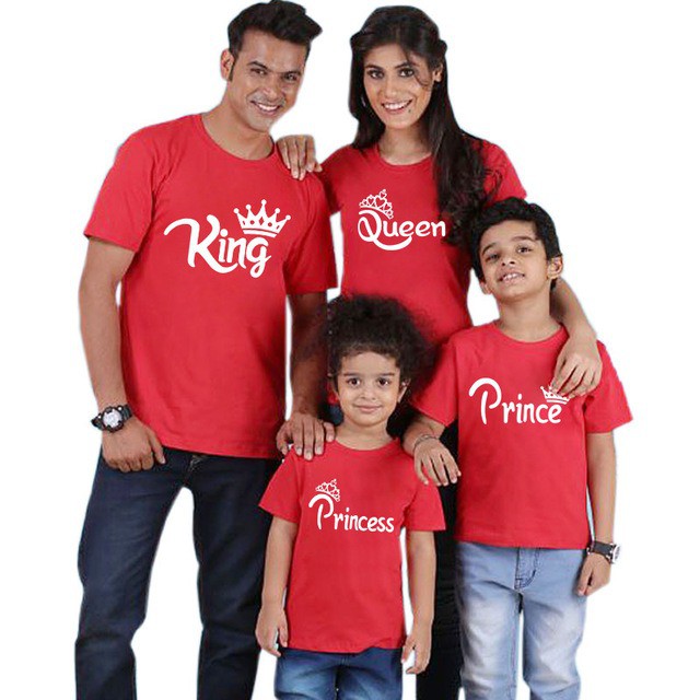 Camiseta King-Queen-Prinss-Príncipe Corona