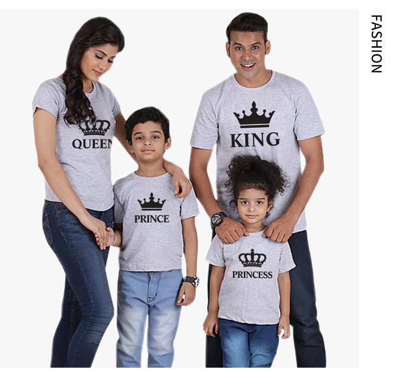 T-shirt da coroa rei-rainha-prínss-príncipe