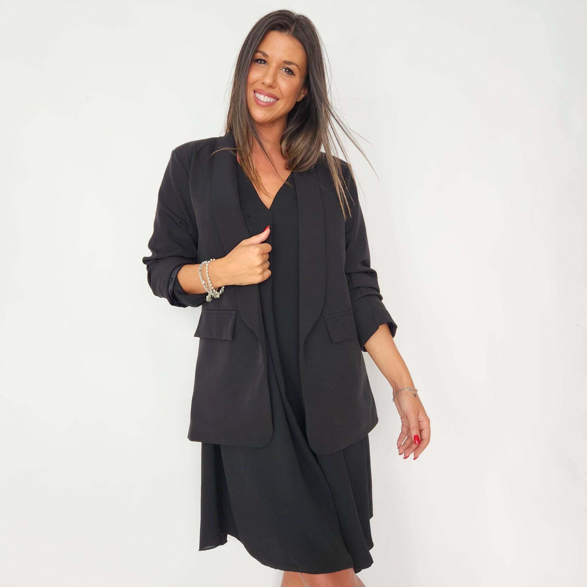 Vestido Lucilde negro manga larga