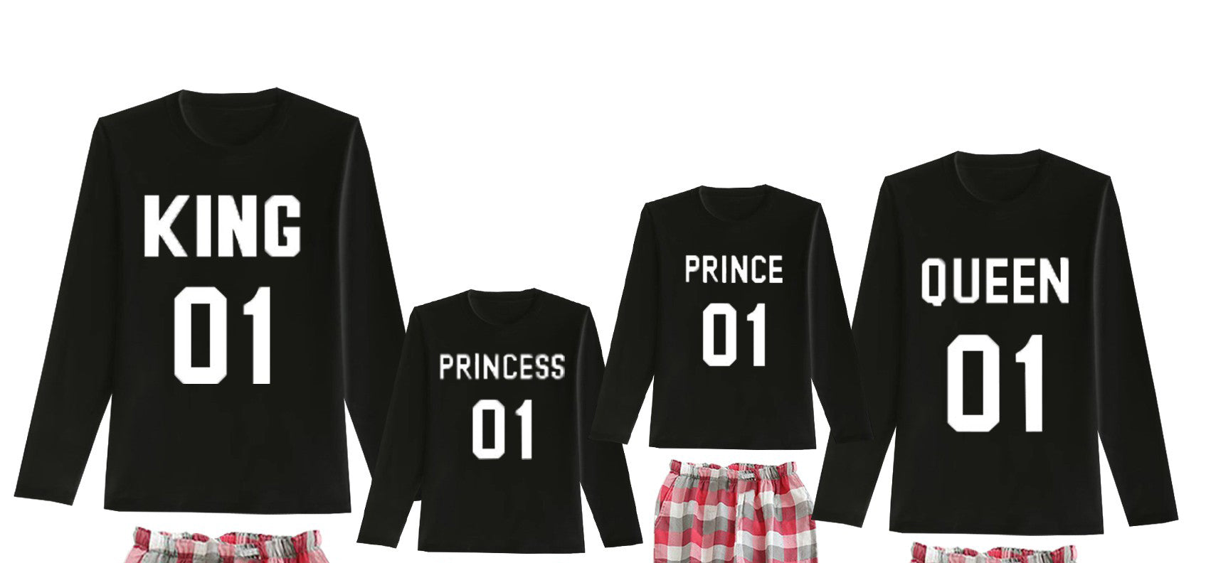 Camiseta King-Queen-Princess-Prince Manga larga