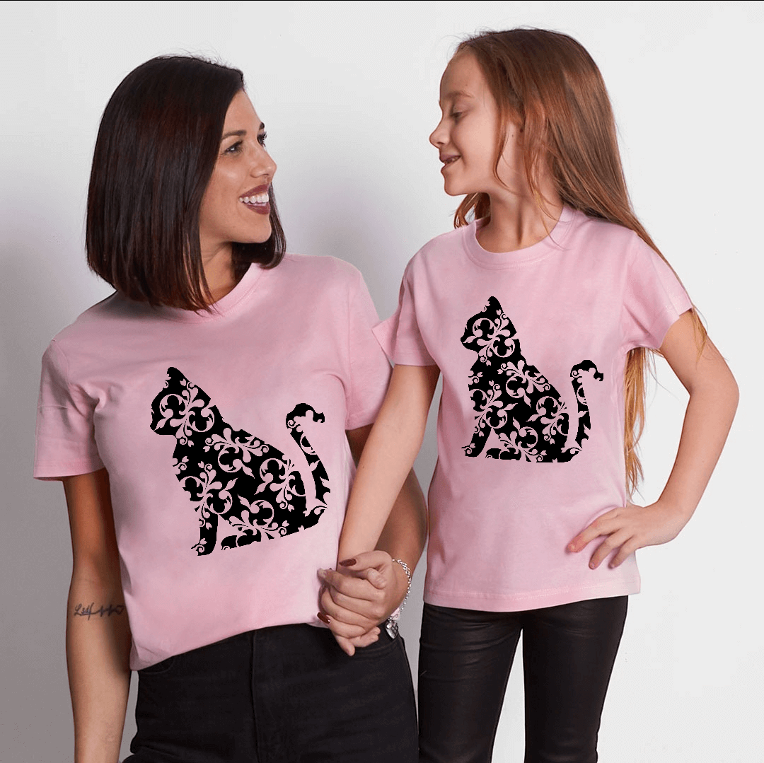 Cat print t -shirt