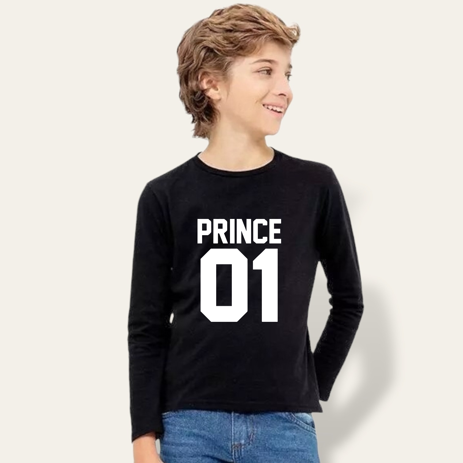 Camiseta King-Queen-Princess-Prince manga larga