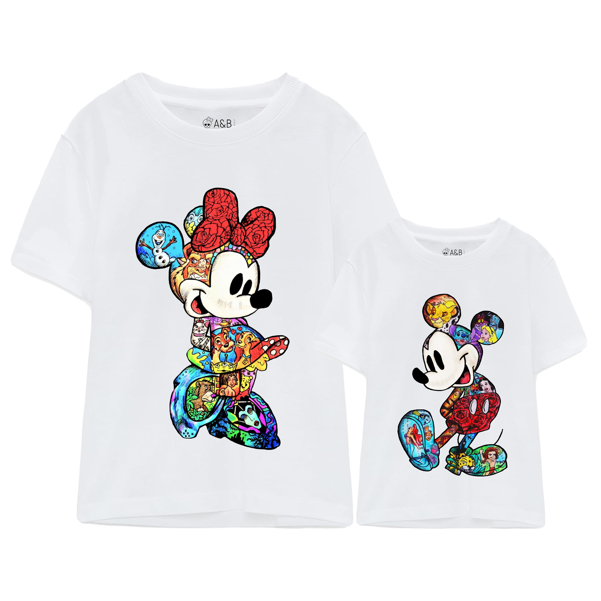 Camiseta Minnie & Mickey drawings