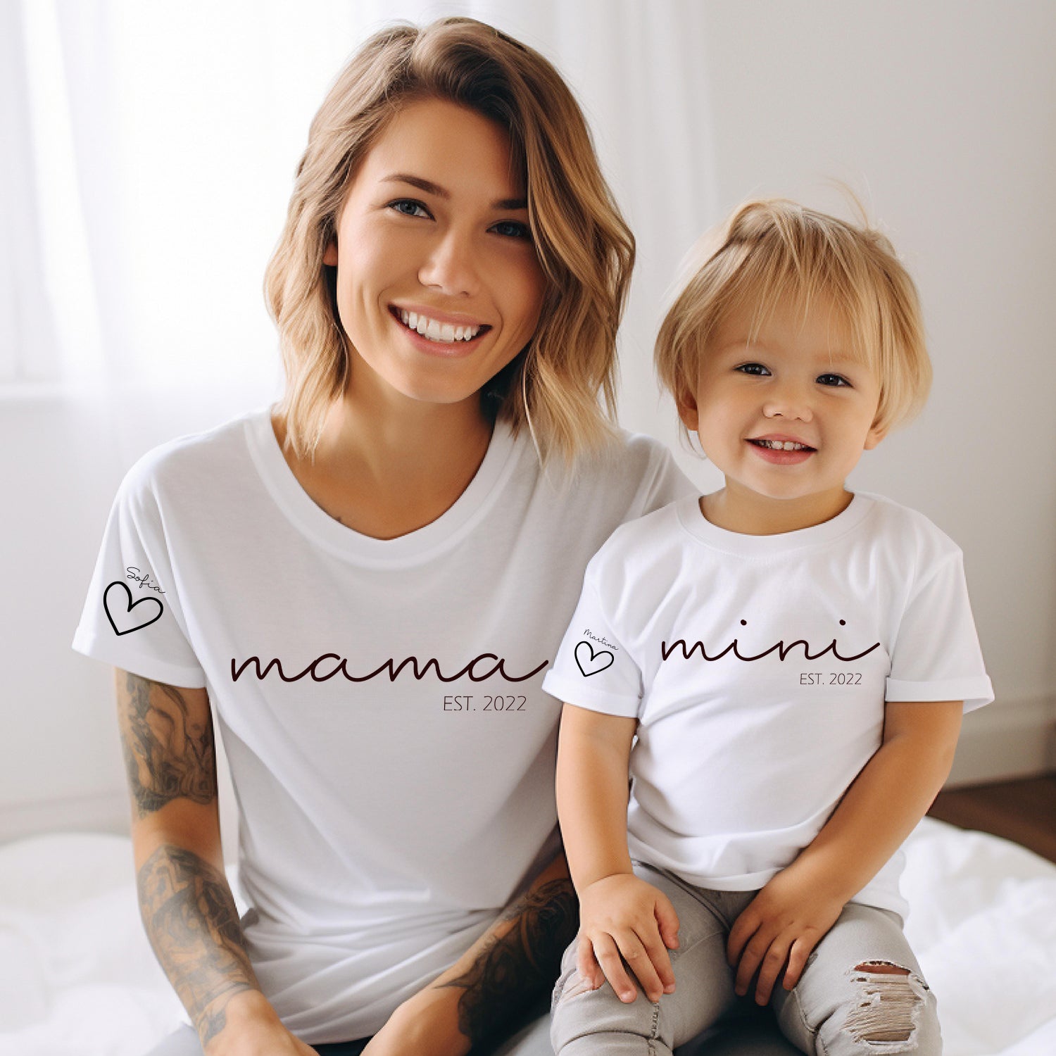 Camiseta Papá-Mamá Mini Cuore