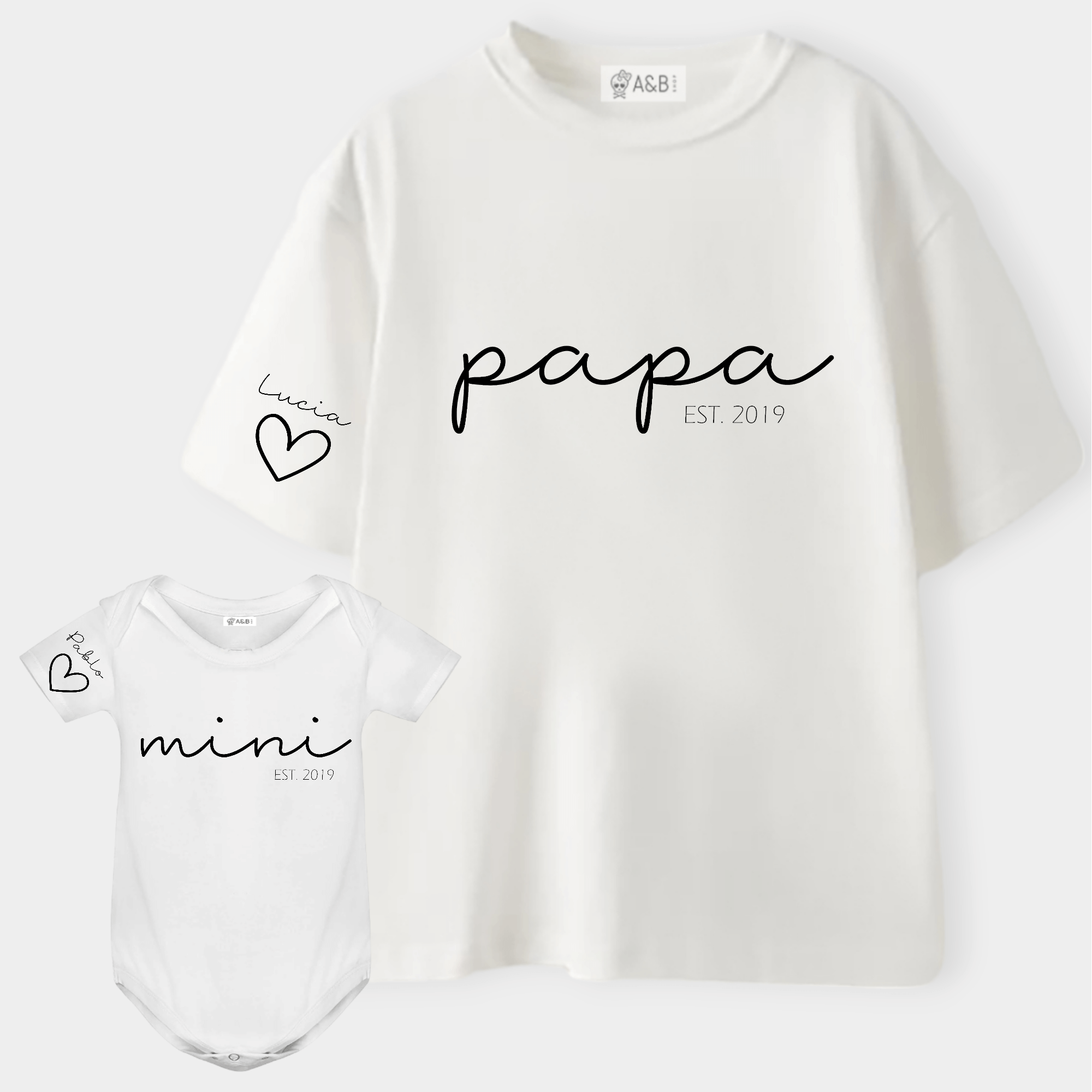 Camiseta Papá-Mamá Mini Cuore