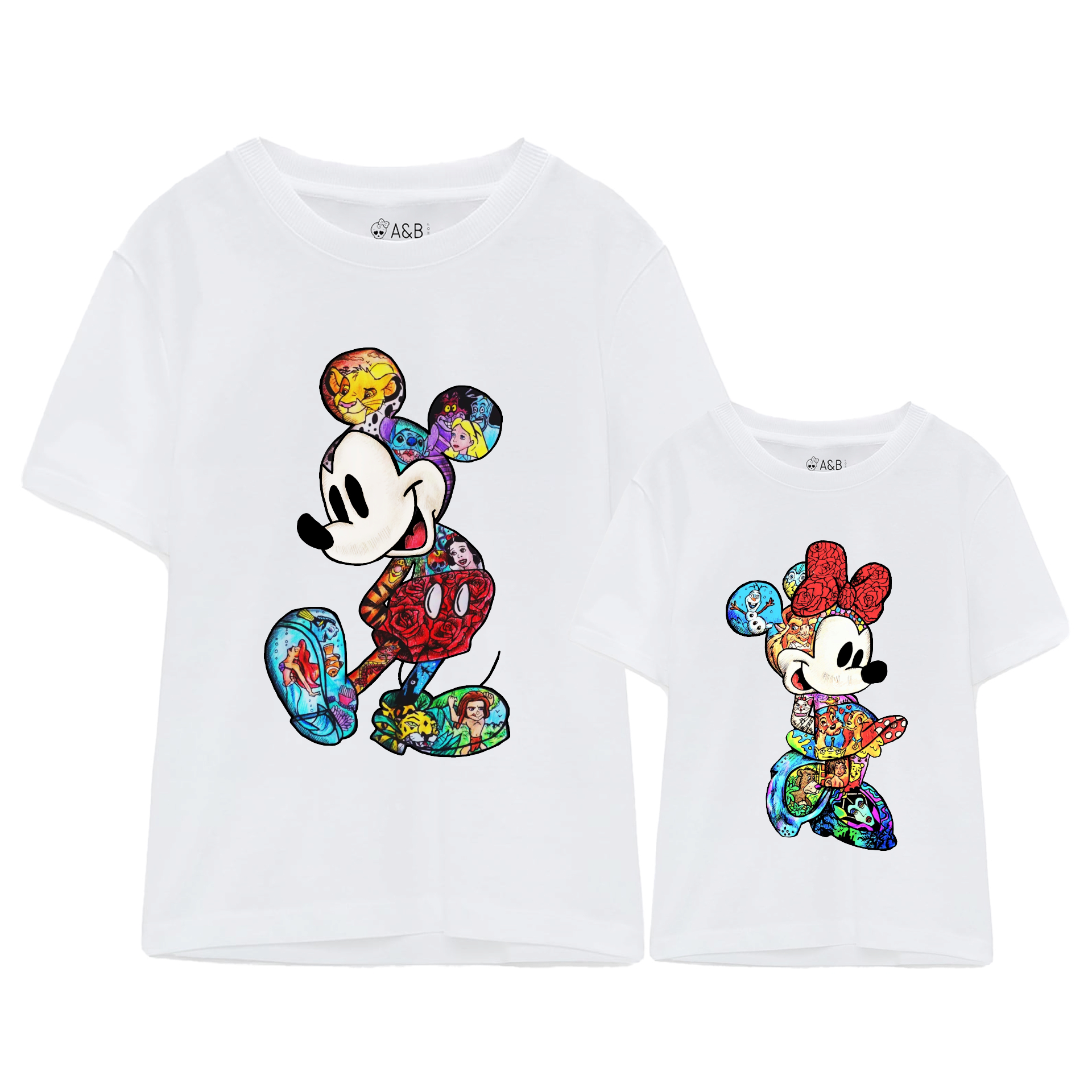 Camiseta Minnie & Mickey drawings