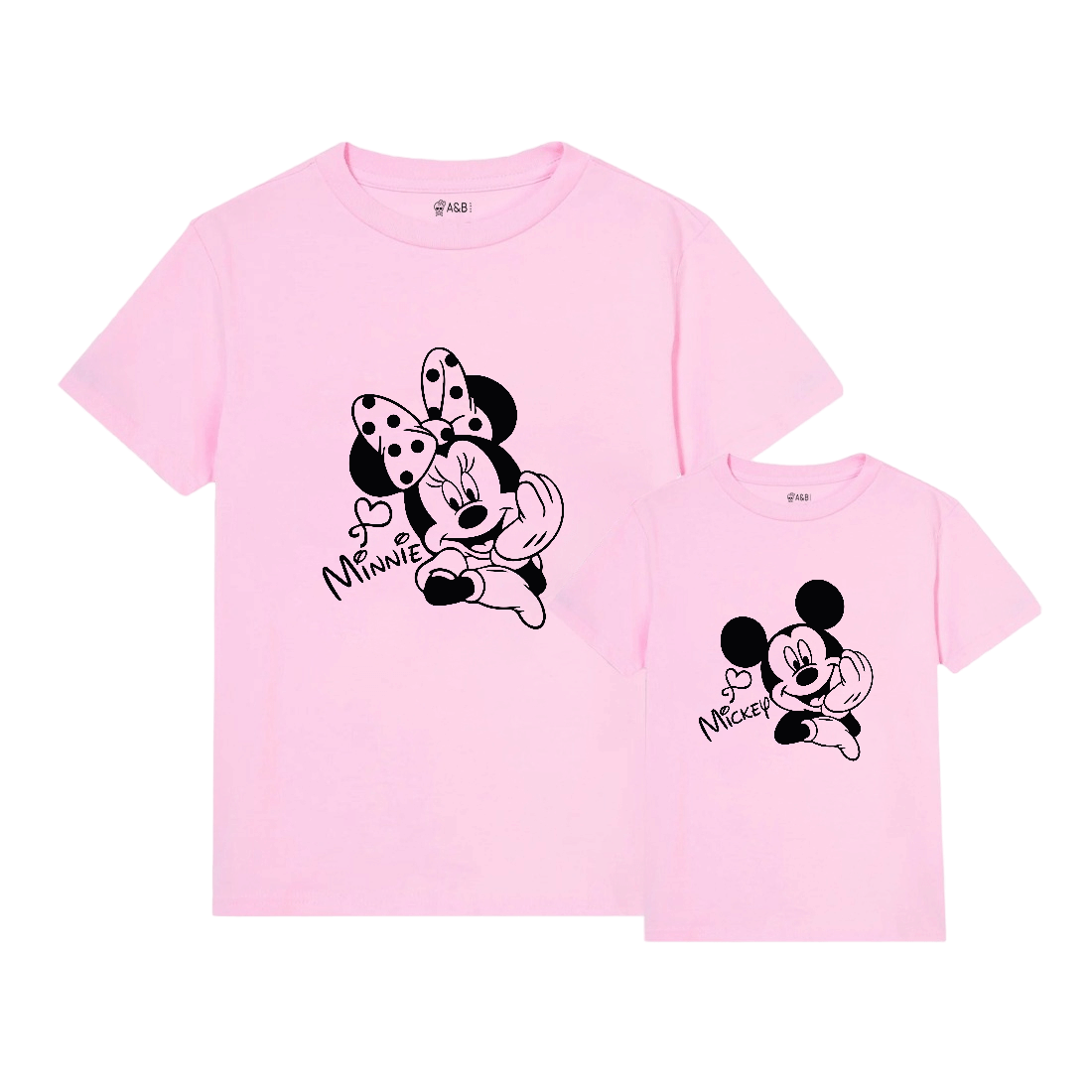 Mickey & Minnie T -Shirt Contraste