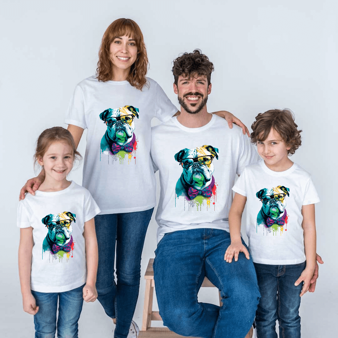 Camiseta Bulldog colors igual para toda la familia