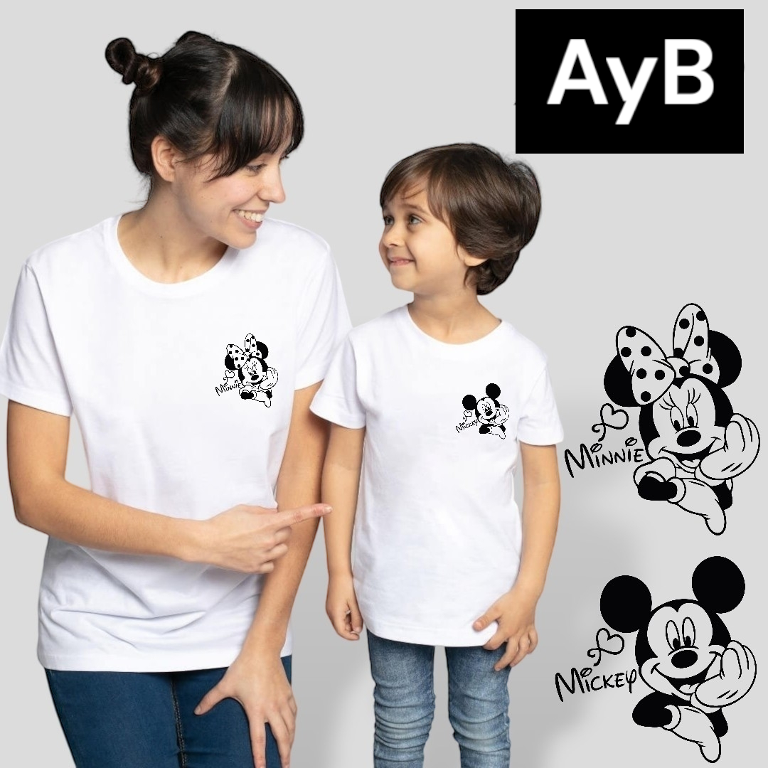 Camiseta Mickey & Minnie contraste Mini