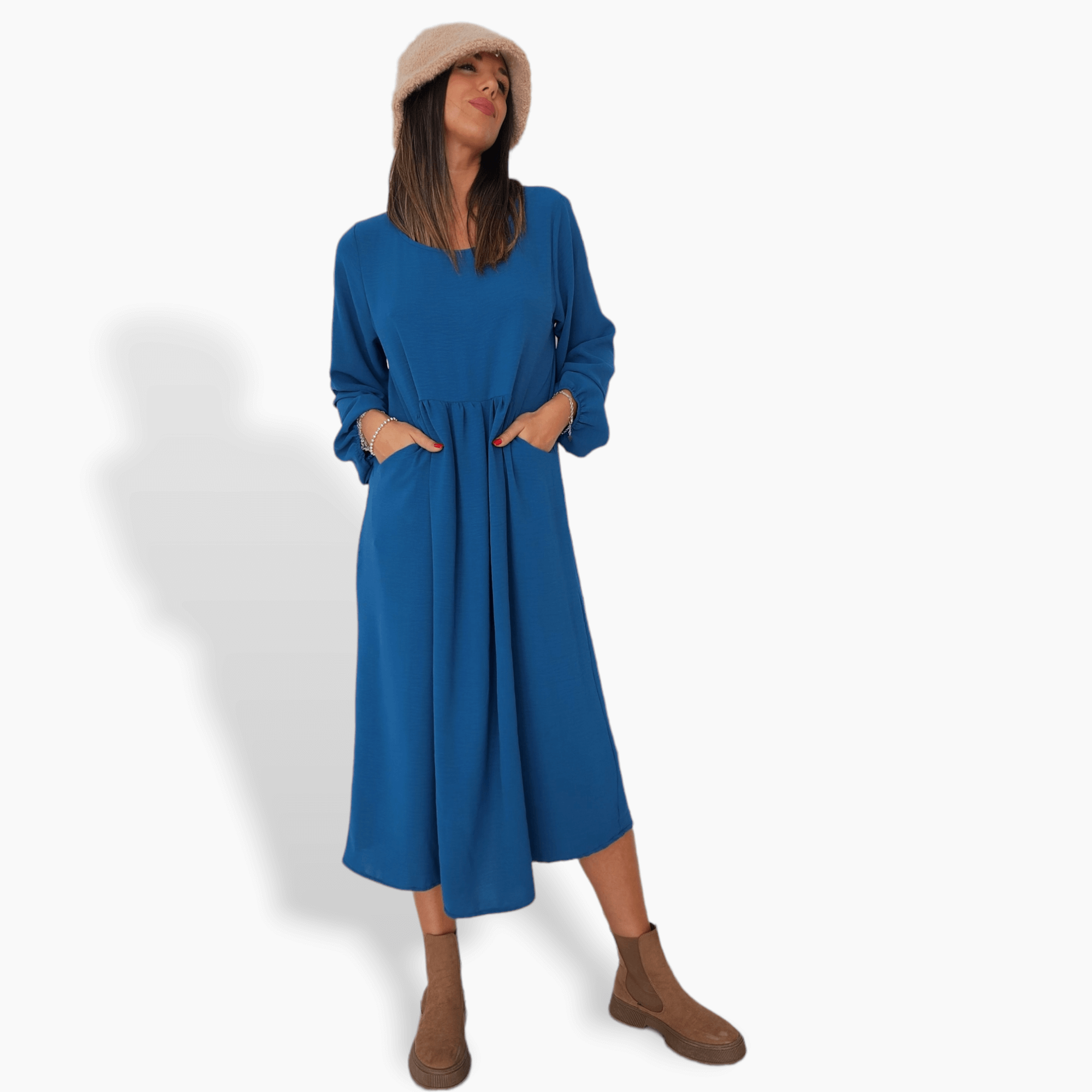 Vestido Huelva Azul Petróleo