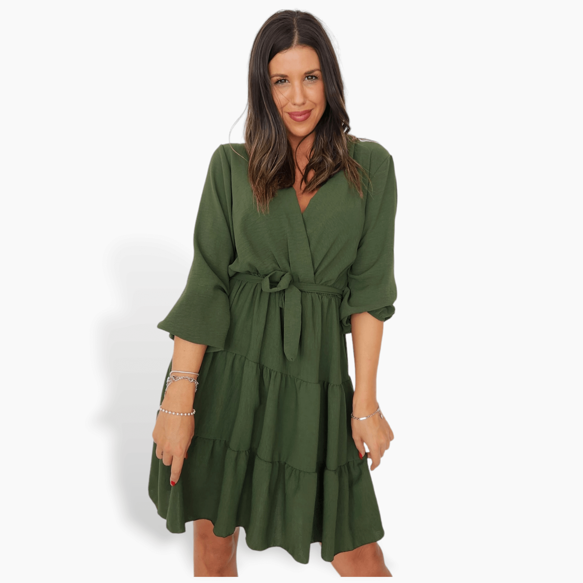 Vestido Roma verde caqui