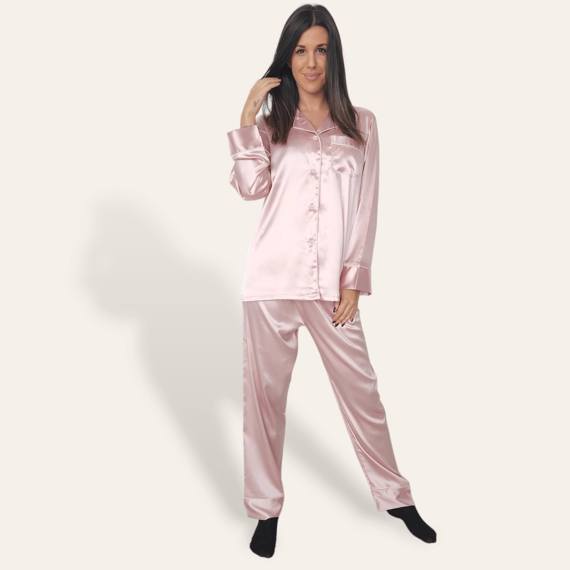 Pijama Raso Rosa empolvado