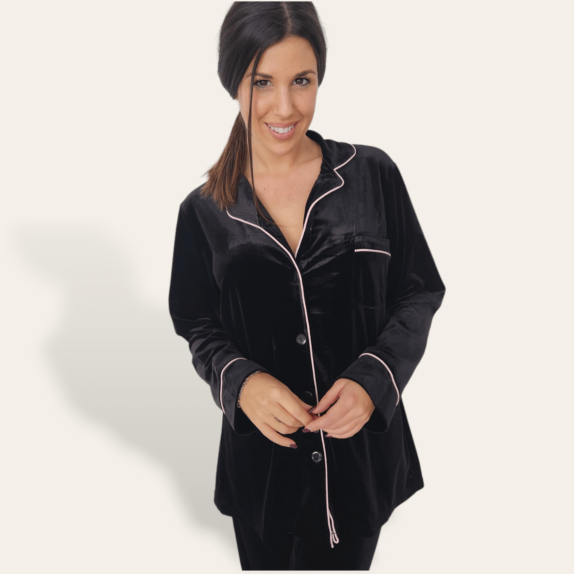 Pijama Terciopelo Negro