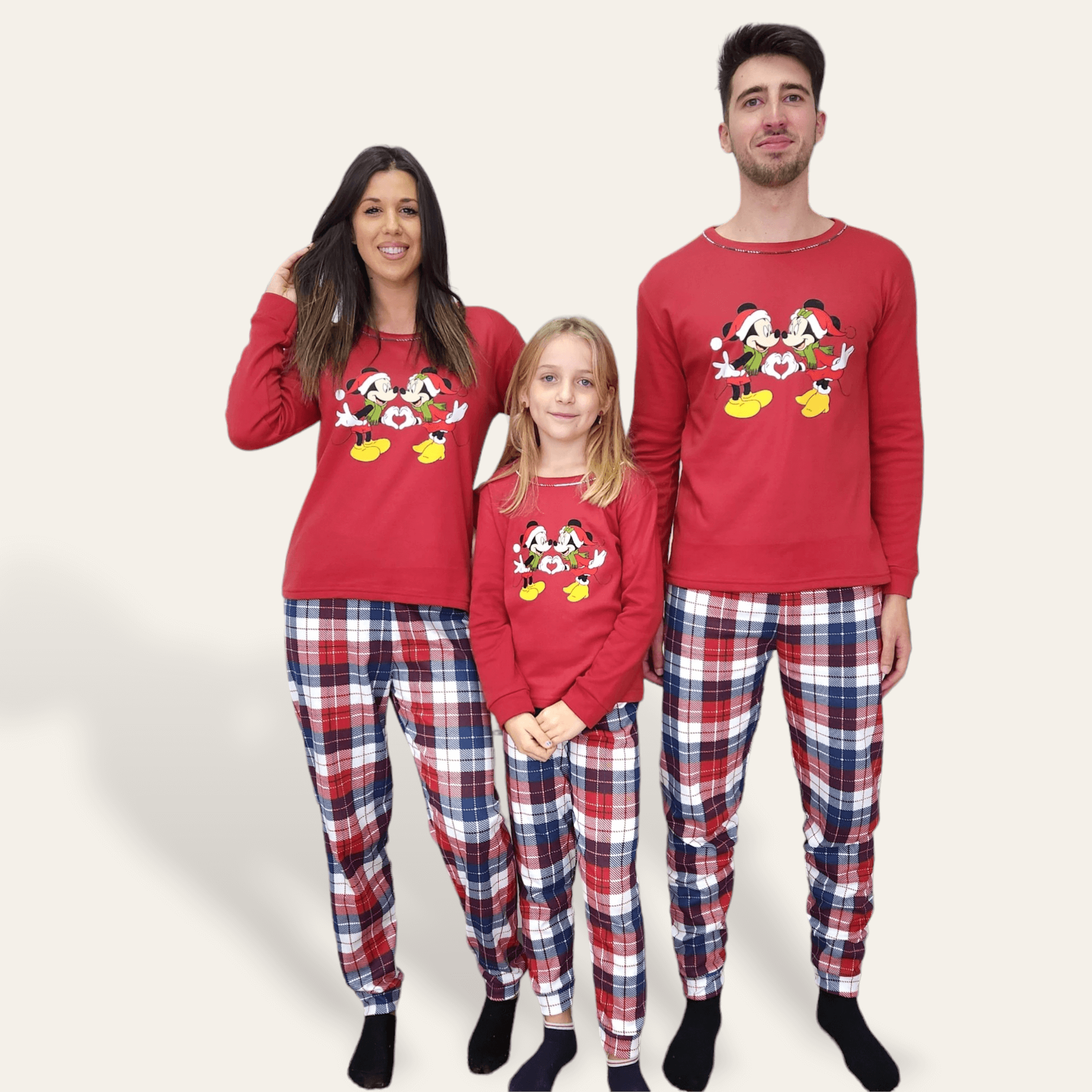 Pijama familiar M&M Christmas Love rojo