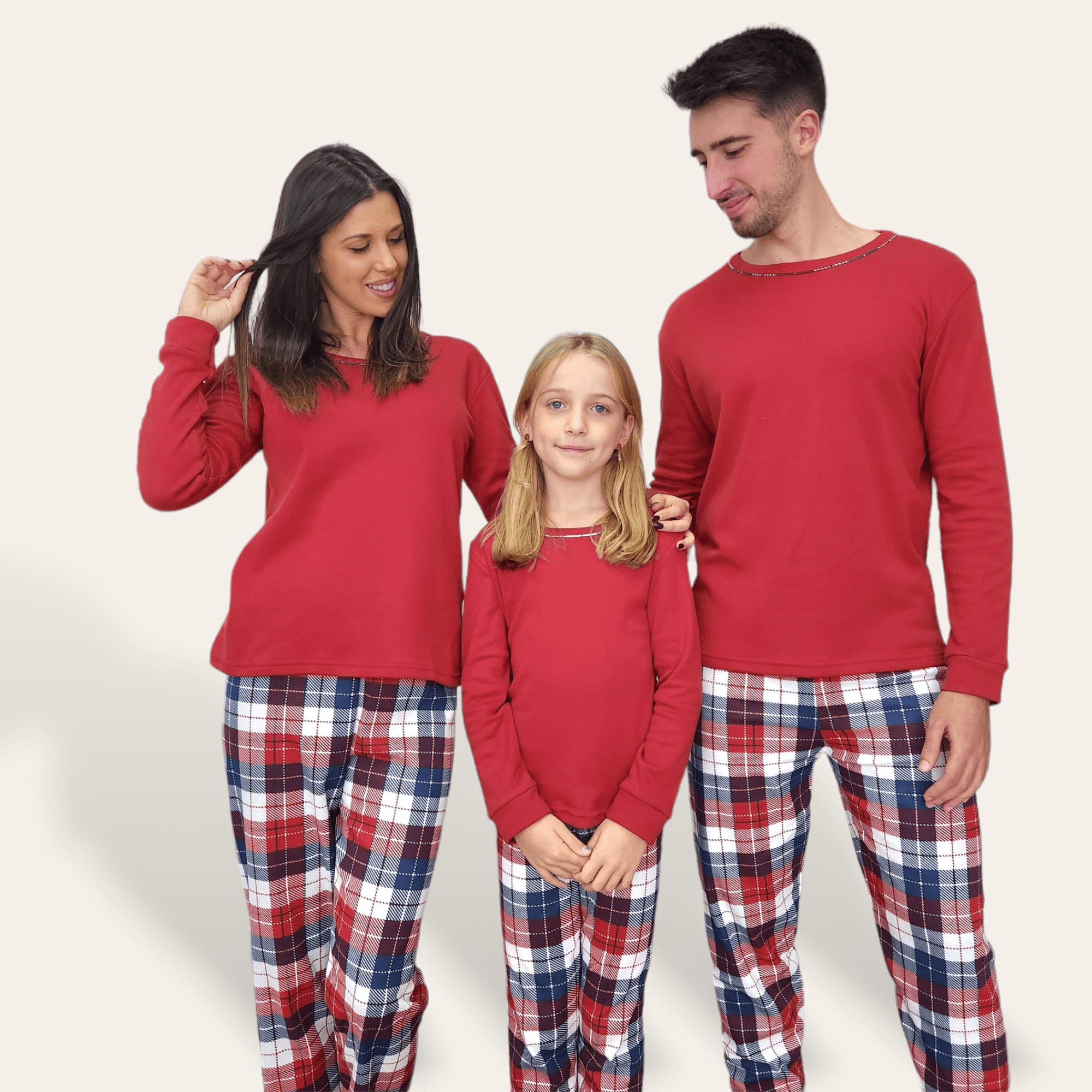 Pijama familiar camiseta roja