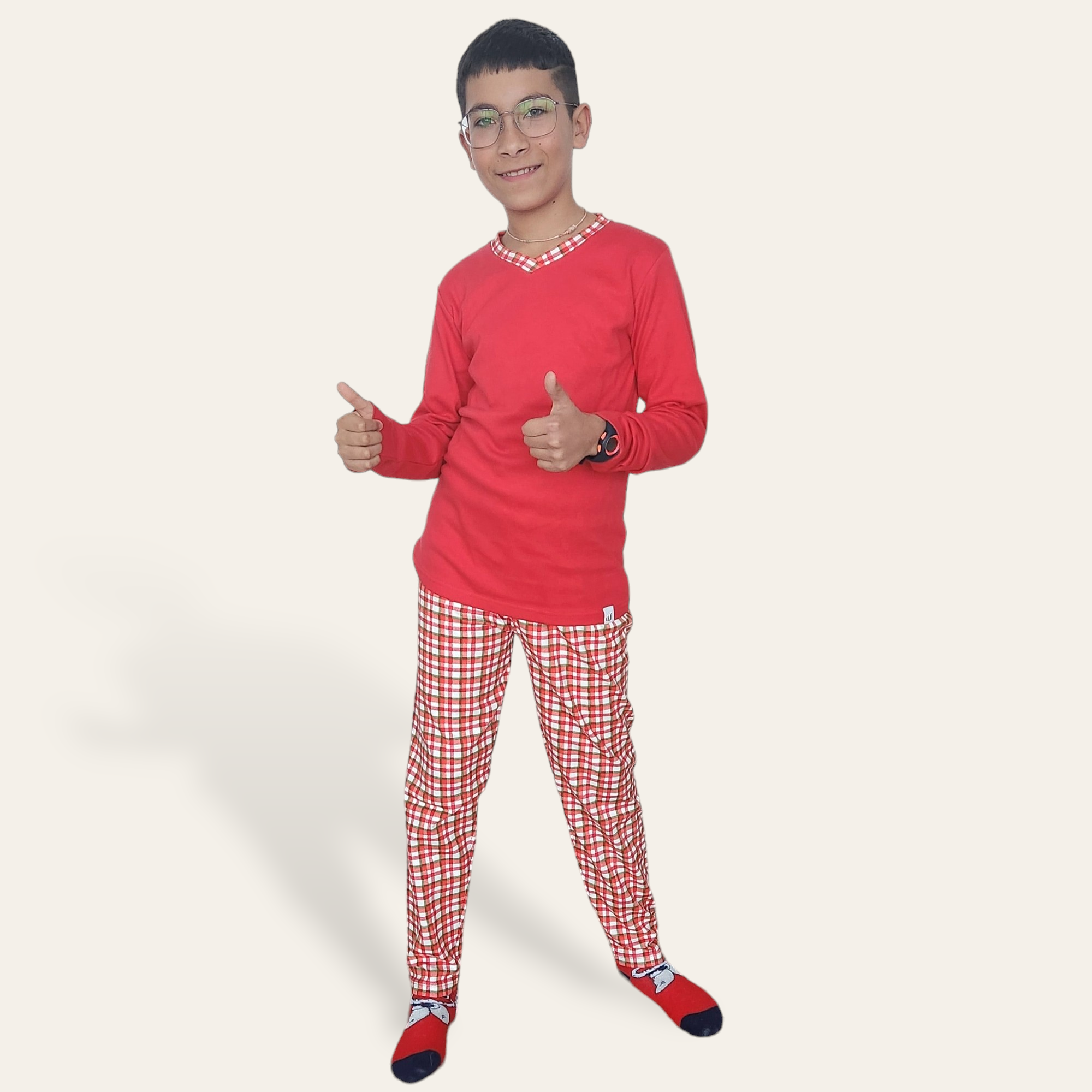 Pijama Básico Rojo manga larga