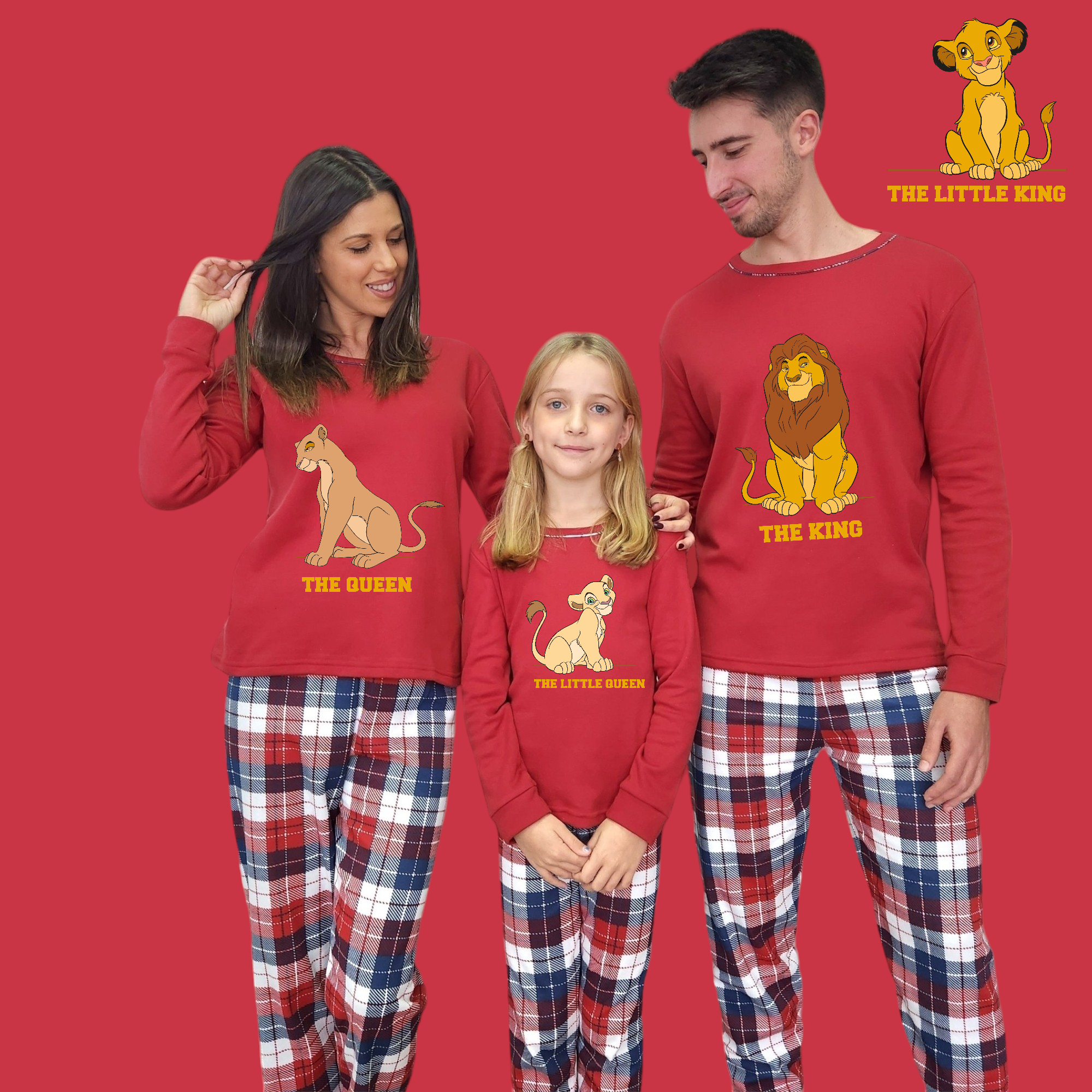 Pijama familia camiseta roja Rey León