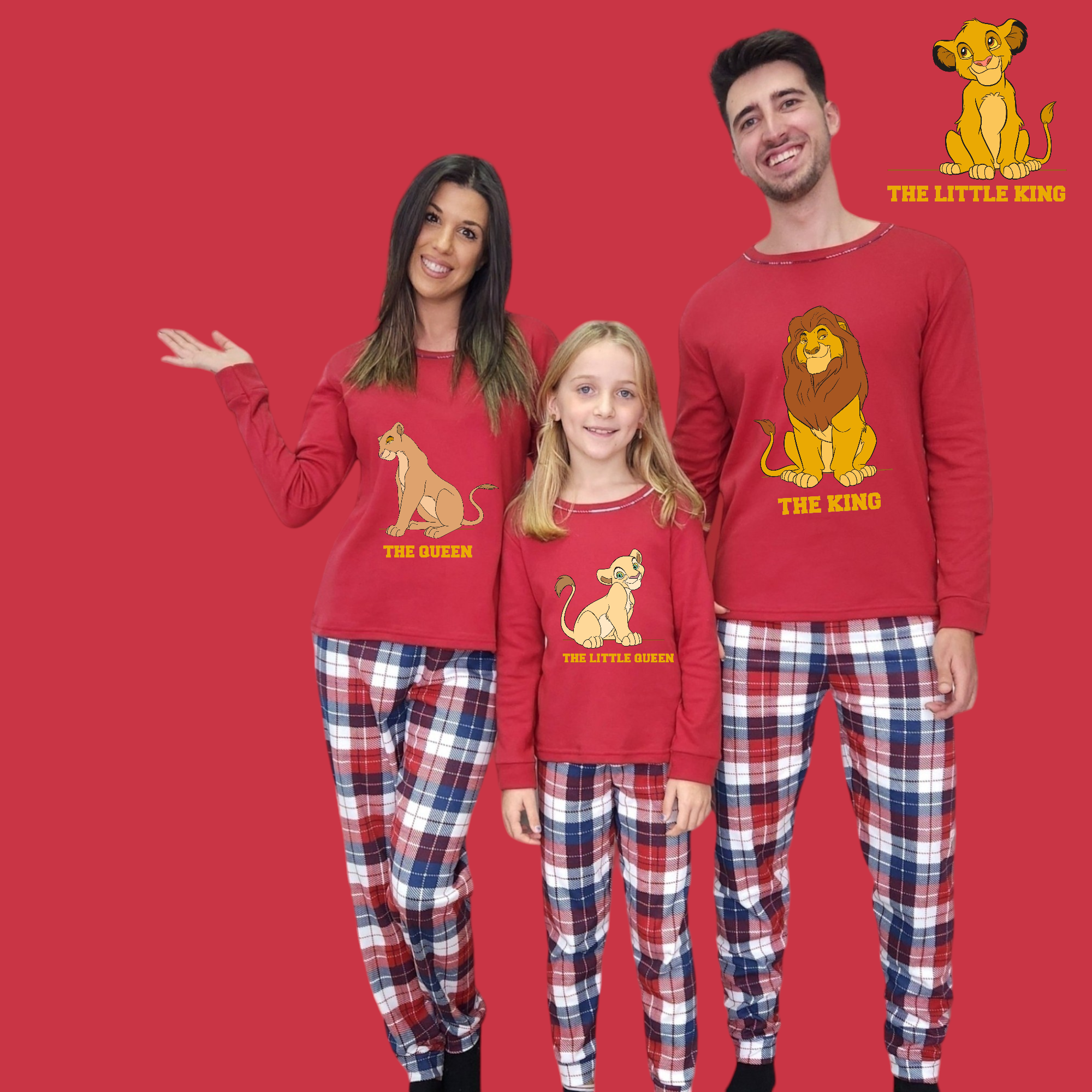 Pijama familia camiseta roja Rey León