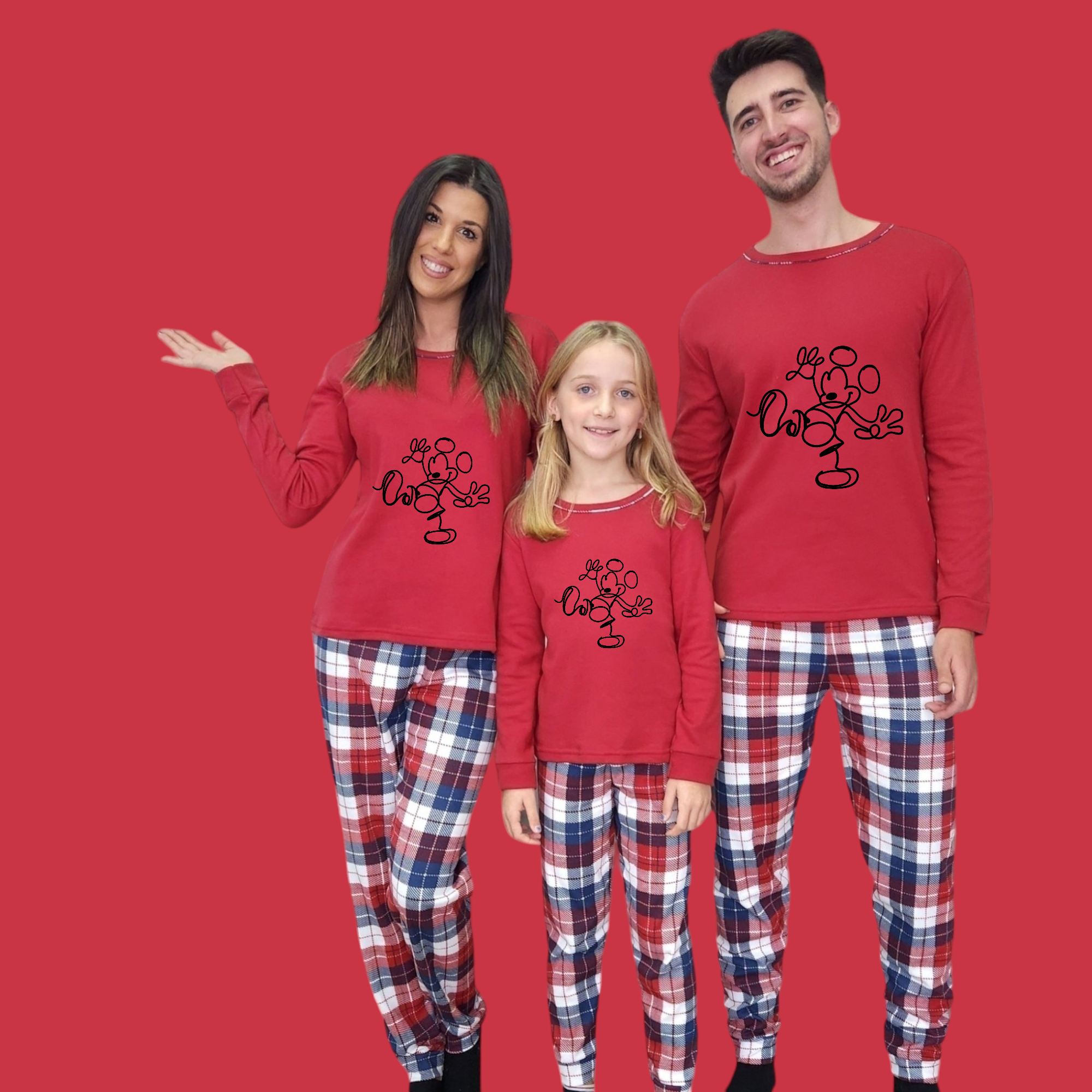 Pijama familia camiseta roja Mickey slip