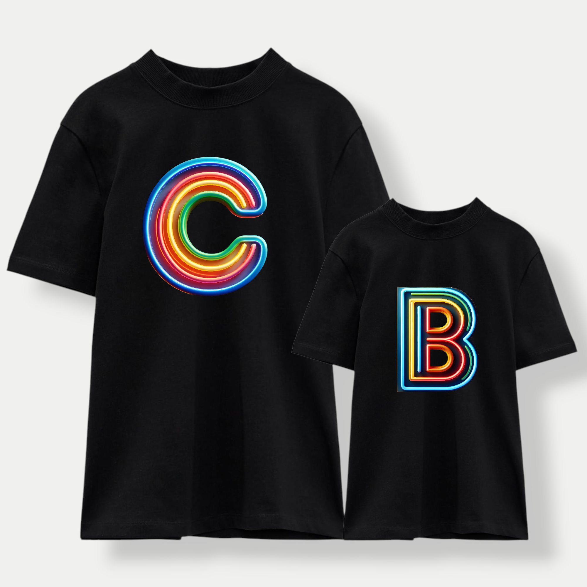 Camiseta Personalizada Inicial Neón