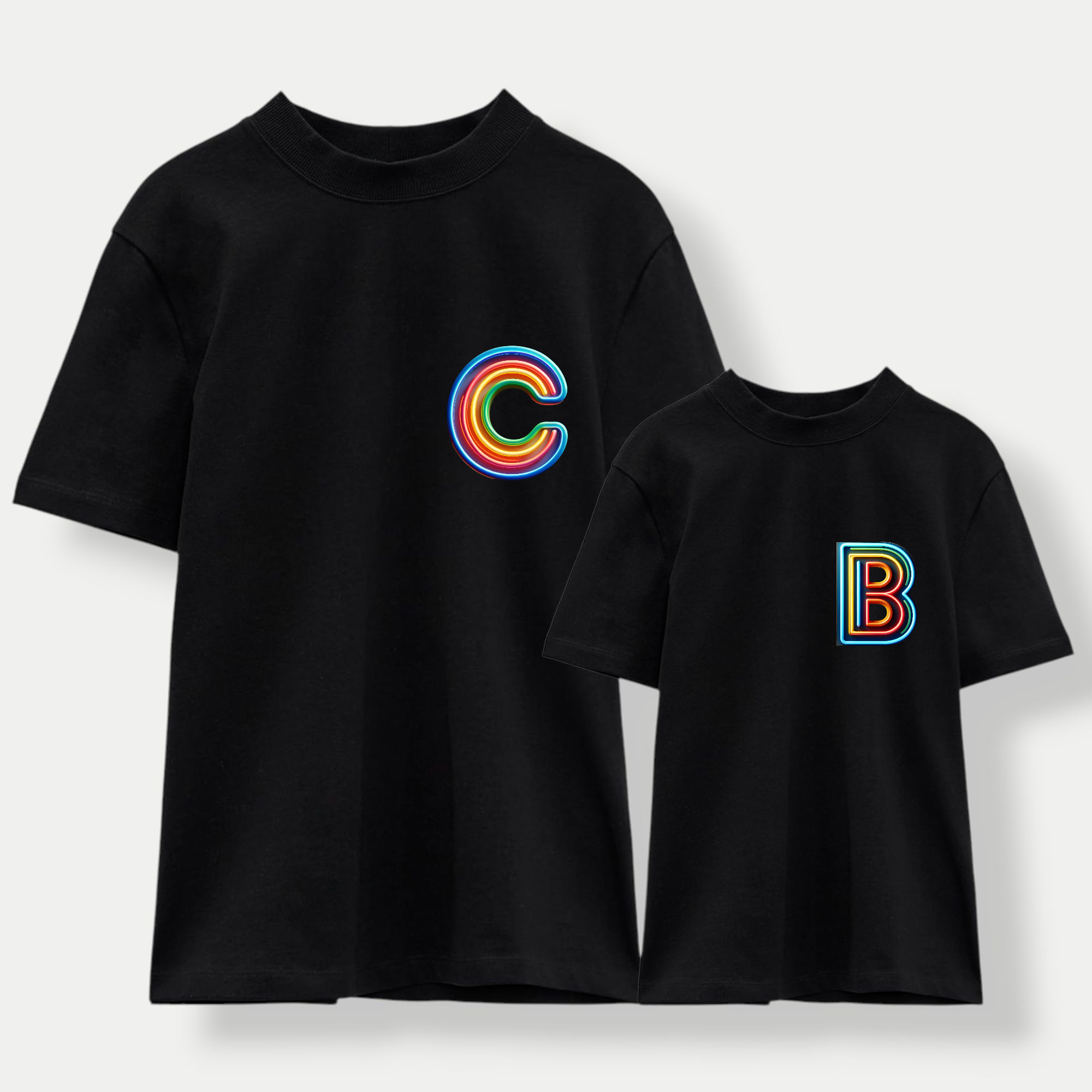 Camiseta Personalizada Inicial Neón