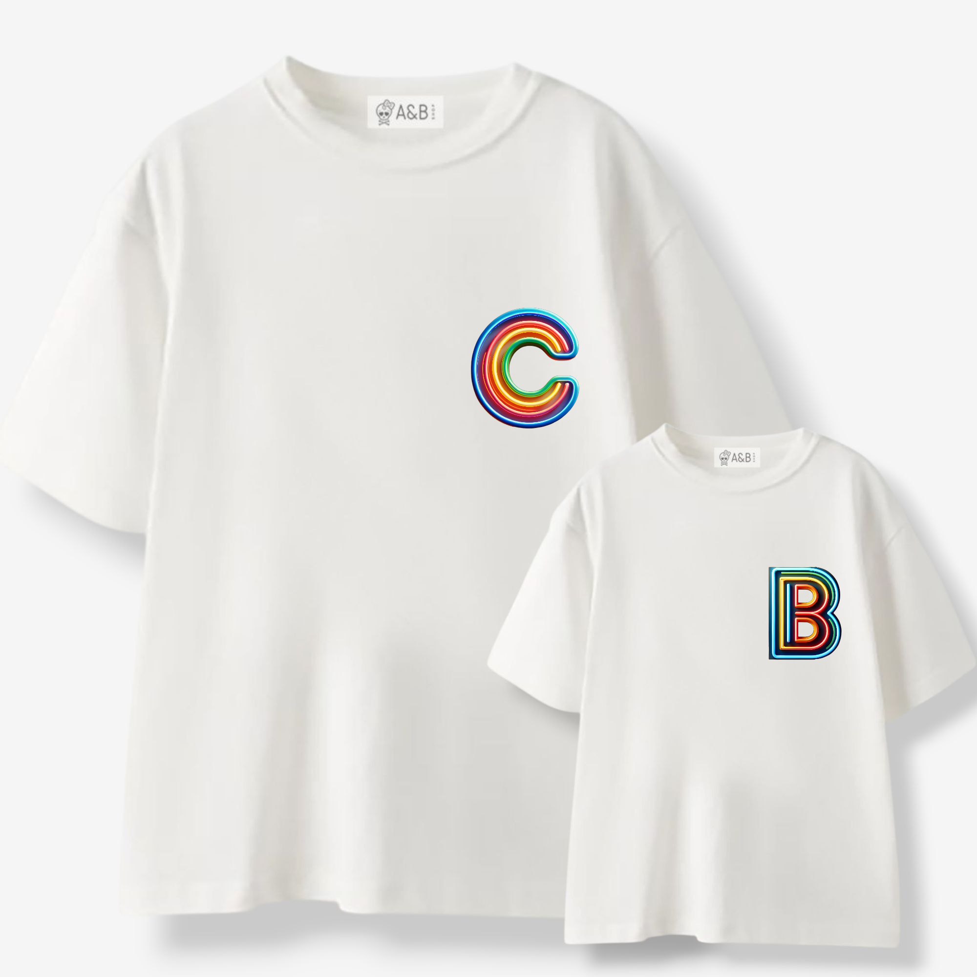 Camiseta Personalizada Inicial Neón