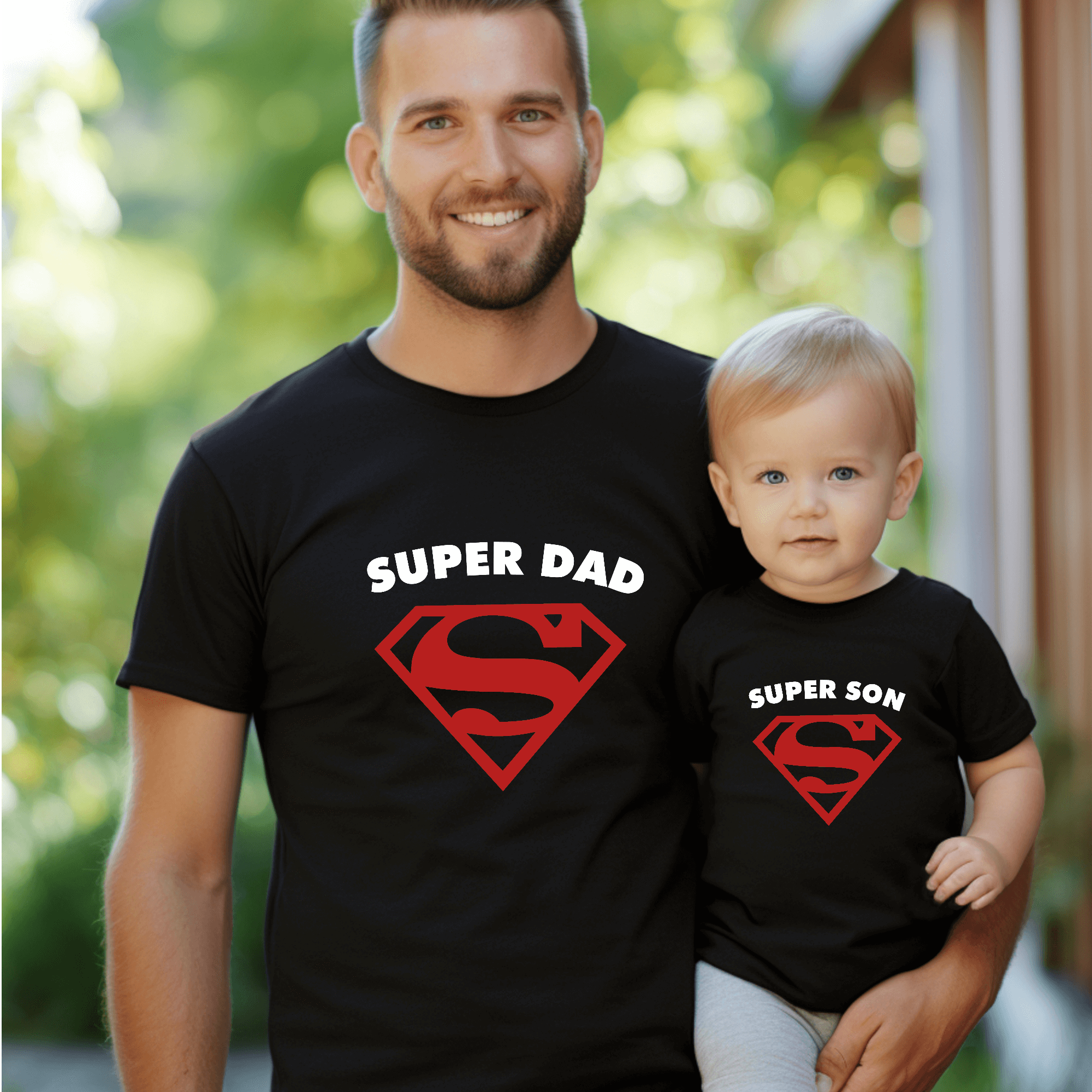 Camiseta Superdad, mom and children