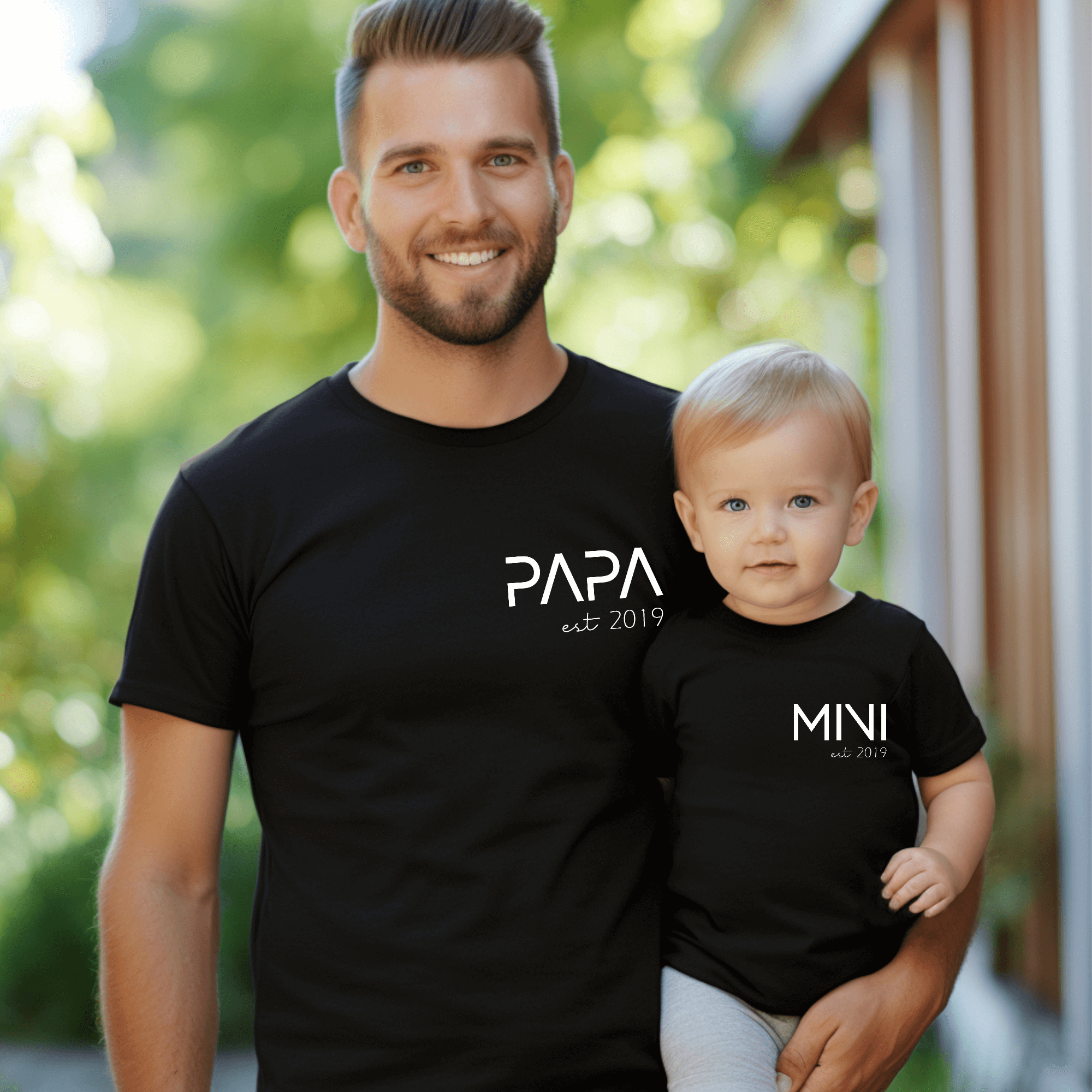 Camiseta Papa-Mama-Mini Letter