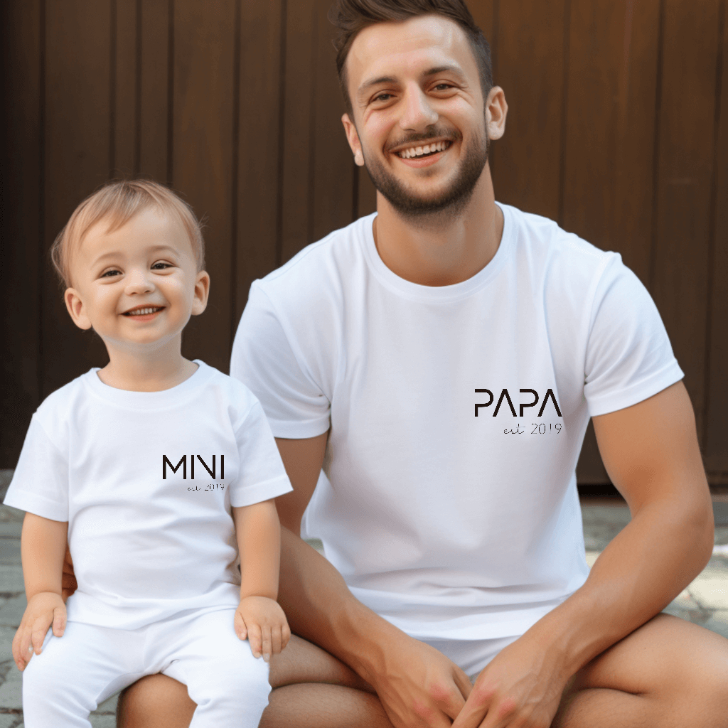 Camiseta Papa-Mama-Mini Letter
