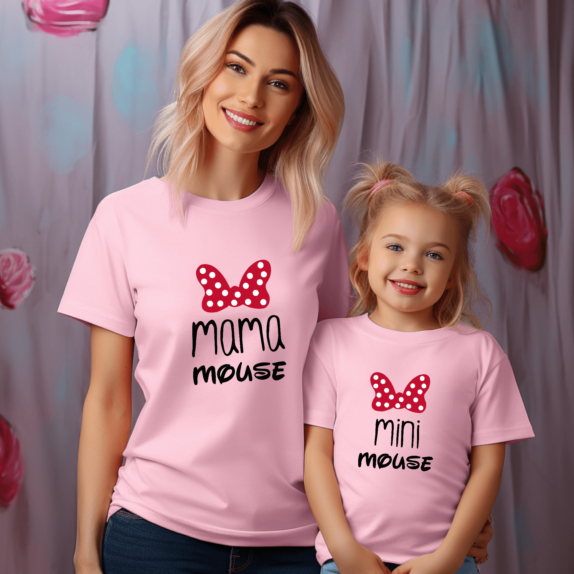 Camiseta Mama-daddy mouse mini mouse