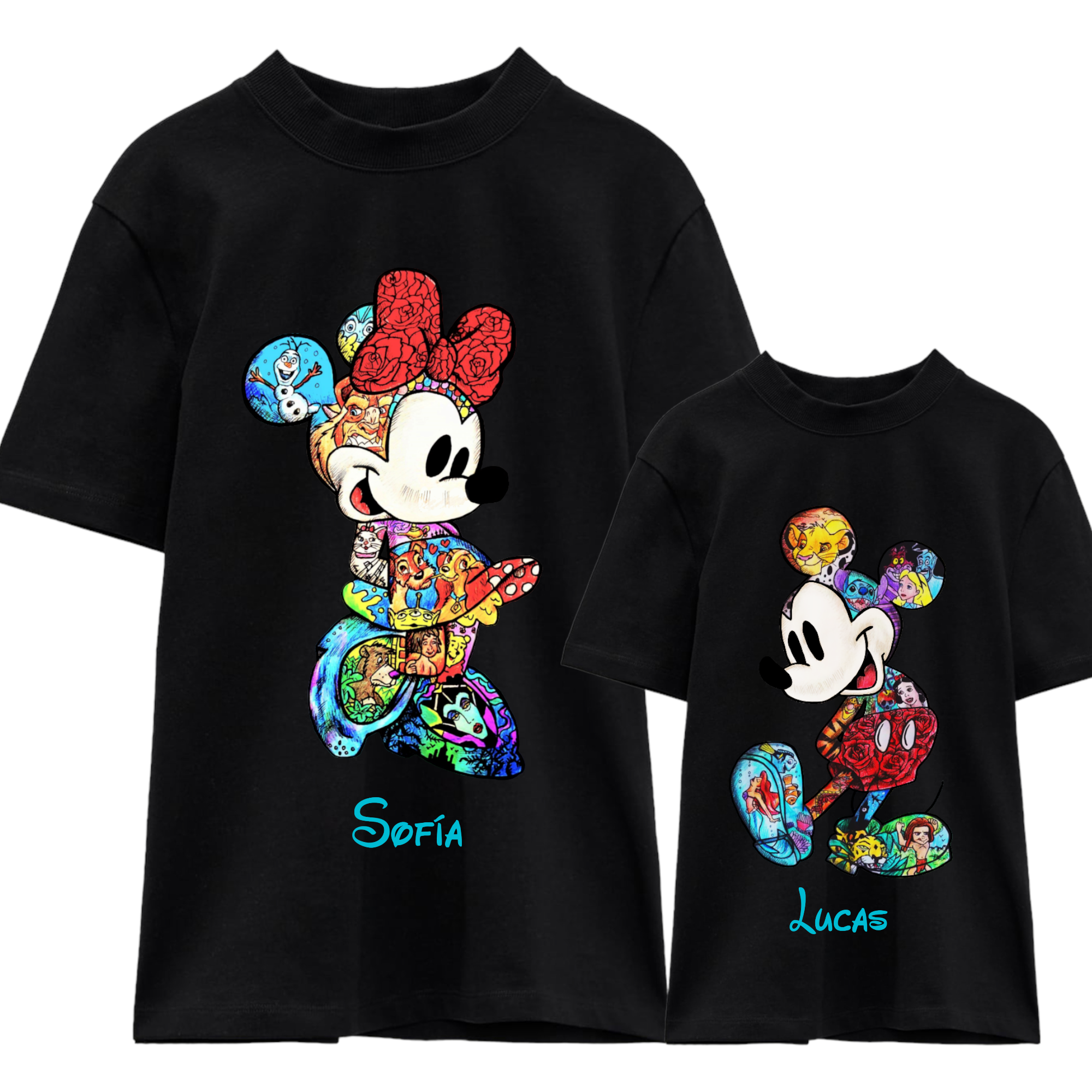 Camiseta Minnie & Mickey drawings Personalizada