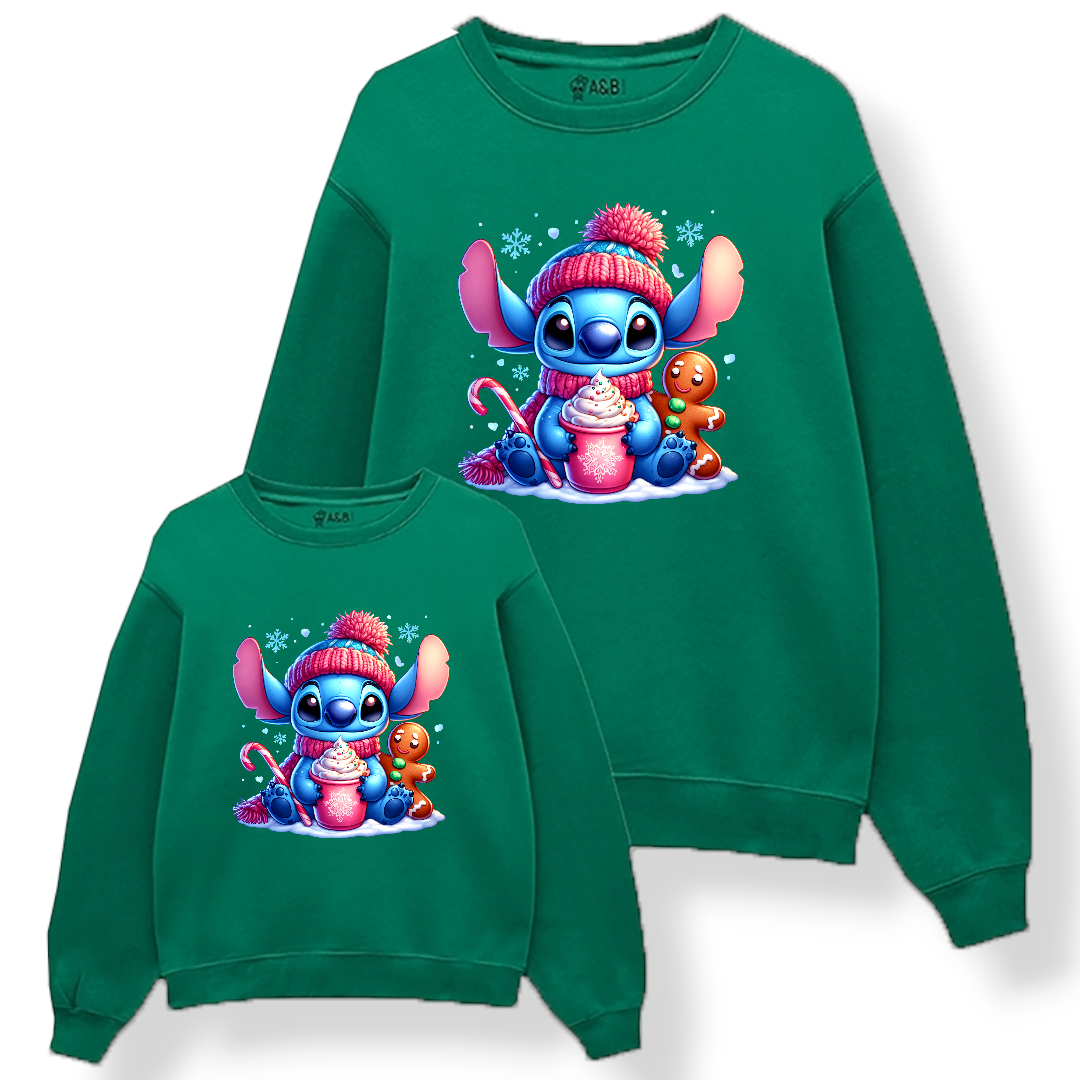 Sudadera Stich pompón navidad