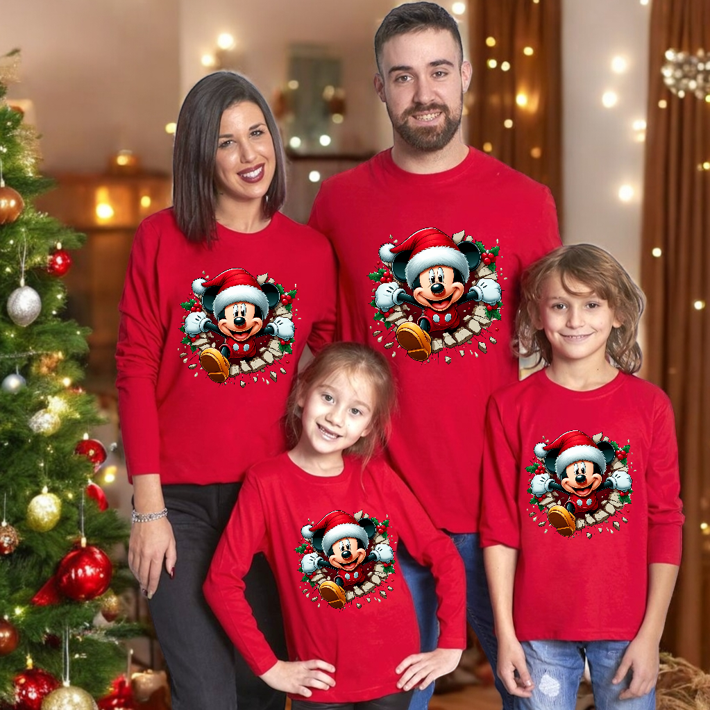 Camiseta Mickey sorpresa navidad manga larga