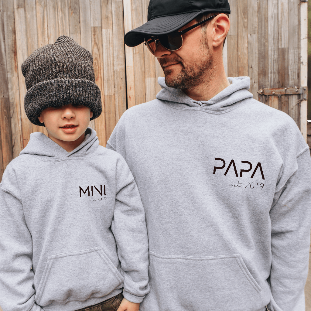 Sudadera Capucha Papa-Mama-Mini Letter