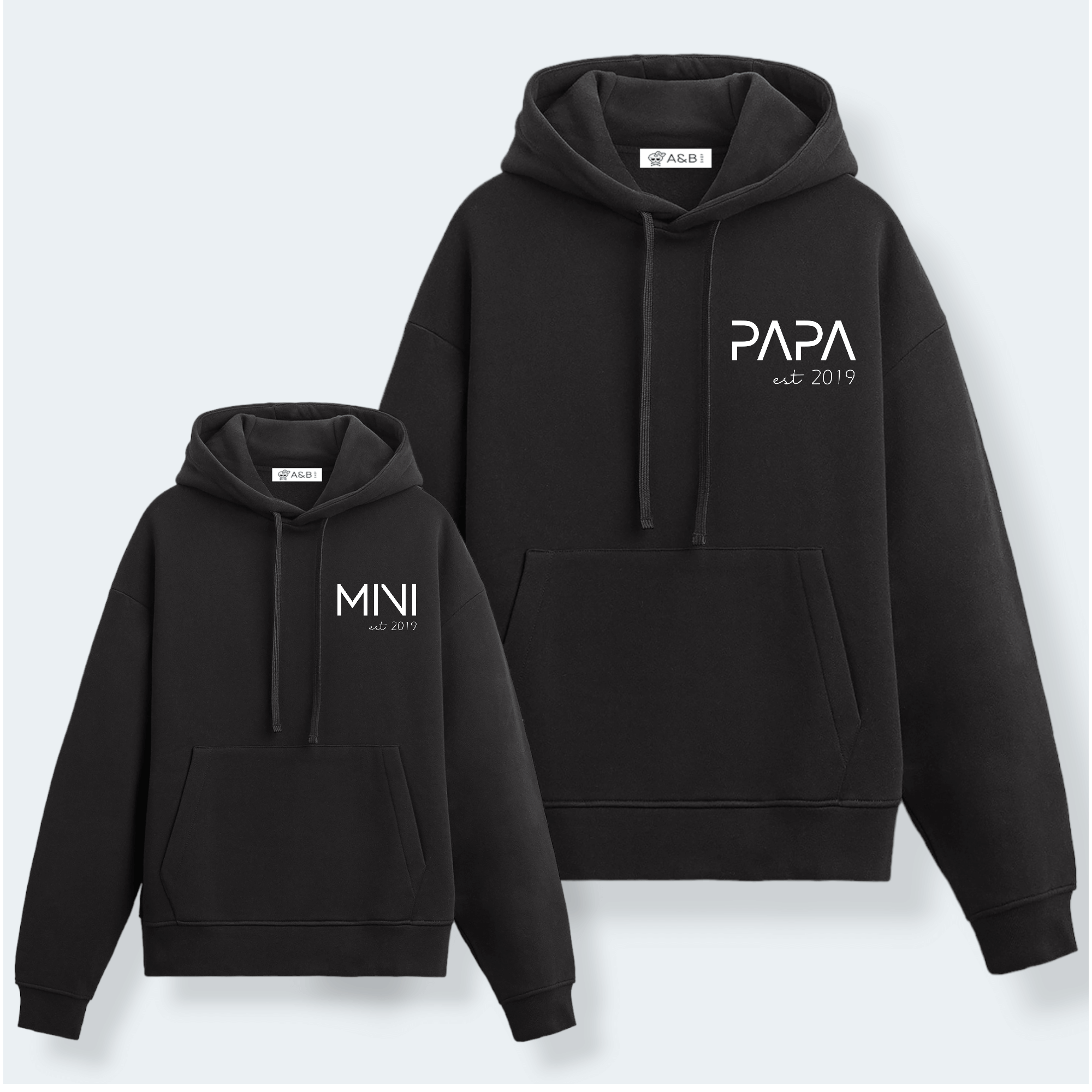 Sudadera Capucha Papa-Mama-Mini Letter