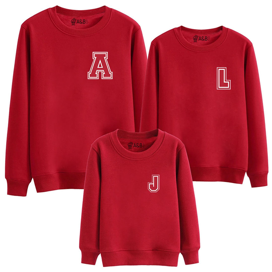 Sweat-shirt initial rouge rouge