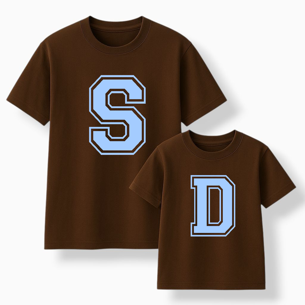 Camiseta Personalizable Inicial Azul Pastel