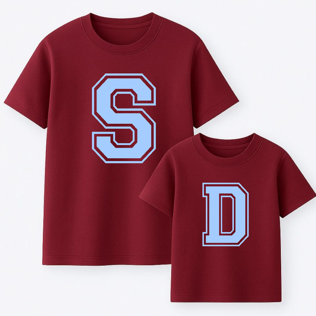 Camiseta Personalizable Inicial Azul Pastel