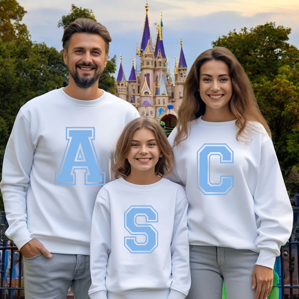 Sudadera Personalizable Inicial Azul Pastel