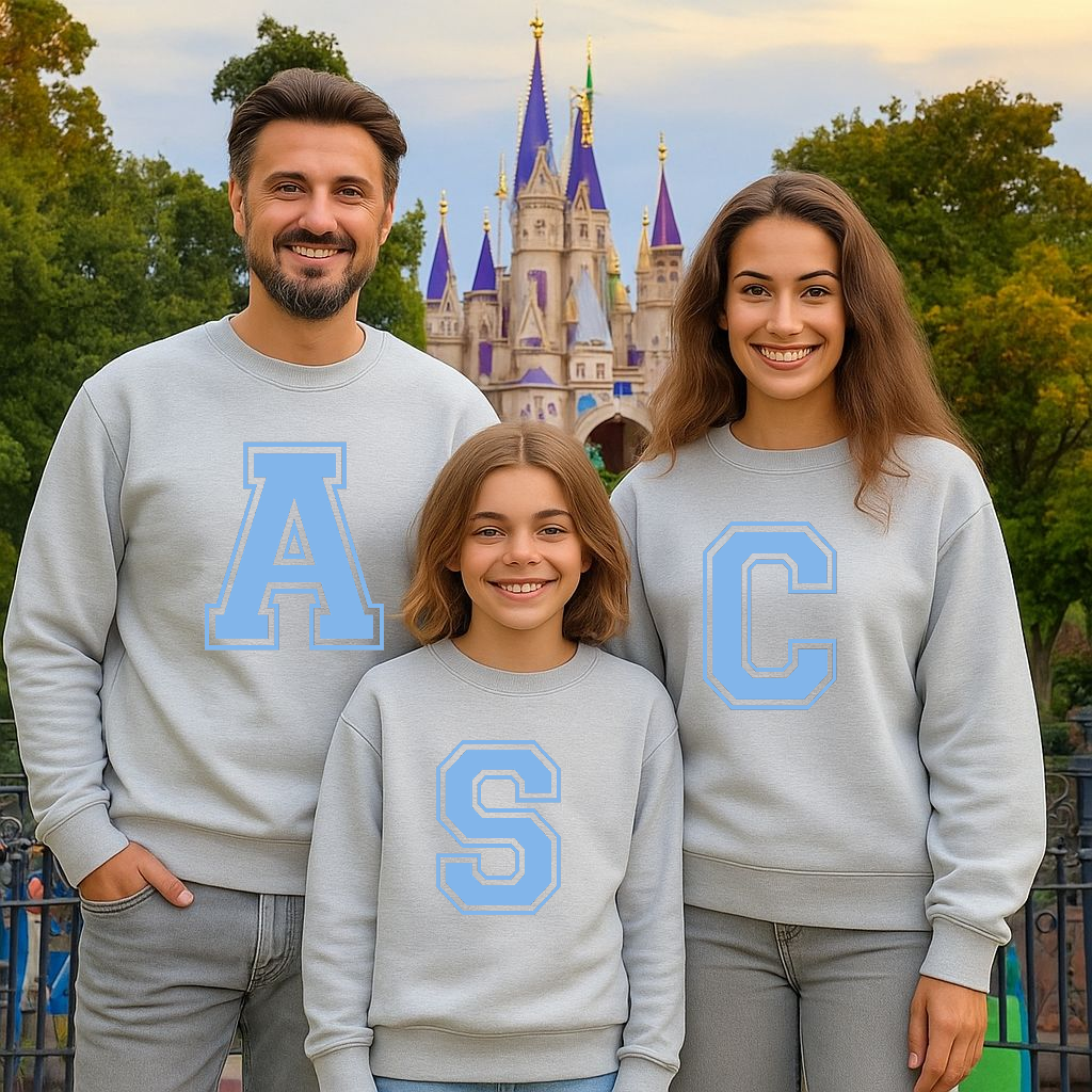 Sudadera Personalizable Inicial Azul Pastel