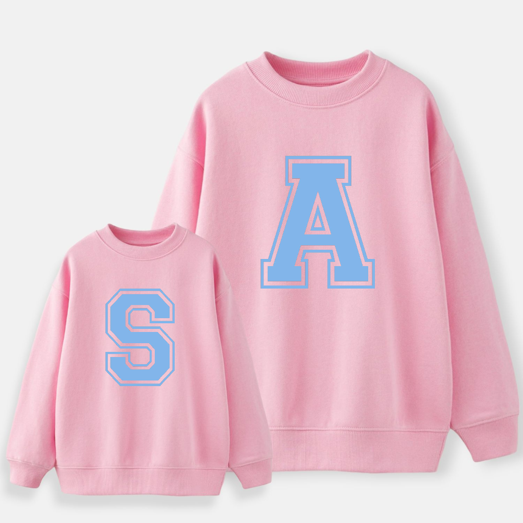 Sudadera Personalizable Inicial Azul Pastel
