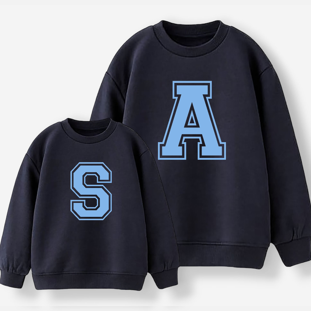 Sudadera Personalizable Inicial Azul Pastel