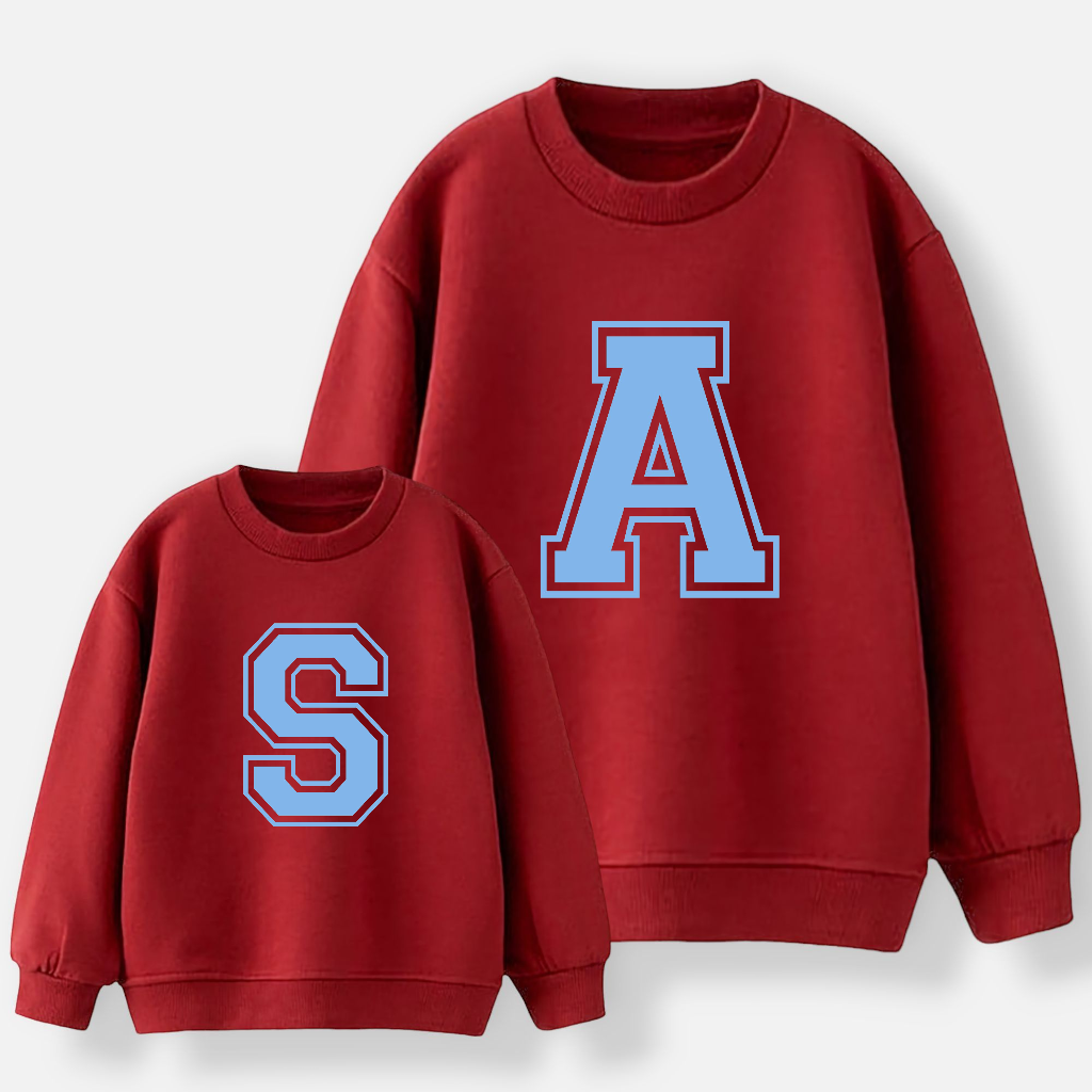 Sudadera Personalizable Inicial Azul Pastel