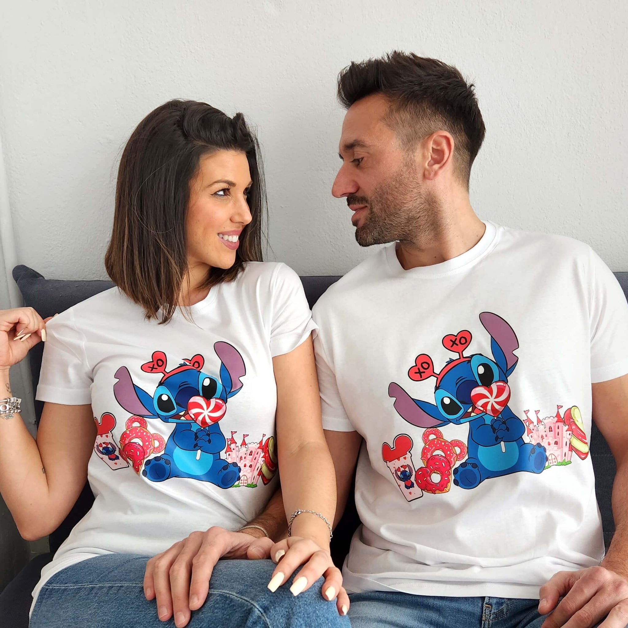 Camiseta Stitch Valentine. Camisetas San Valentín