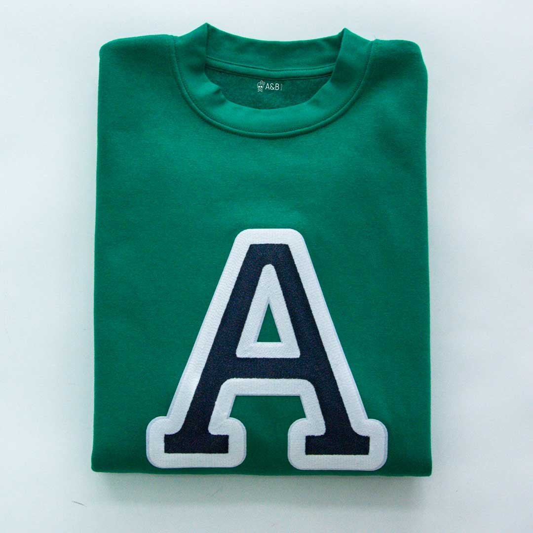 Green initial sweatshirt
