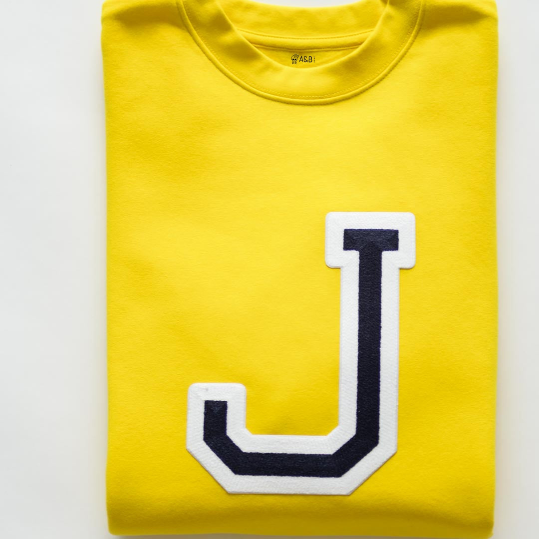 Sweat-shirt initial jaune