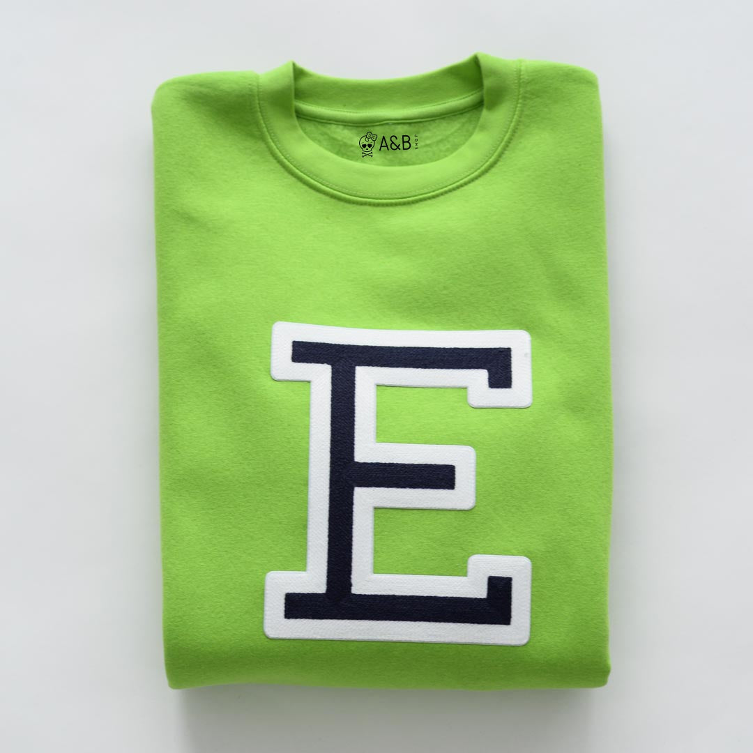 Bright Green Initial Sweatshirt