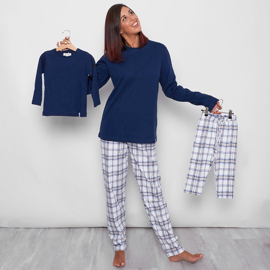 Pijamas de mangá azul marinho de longa duração